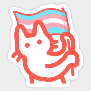 owie waving a trans pride flag Sticker